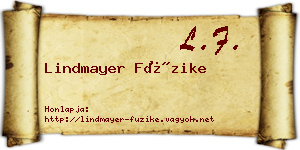 Lindmayer Füzike névjegykártya